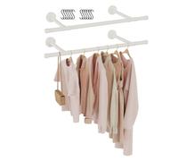 GUOHNHE Tringle à Vêtement, Métal Barre Dressing, 77cm, Lot de 2, Crème