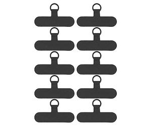 GUOHOQIX Patch Universel de lanière de téléphone Portable, 10 pièces, Languette d'attache de téléphone, sans adhésif, pour la Plupart des Smartphones, empêchant Les Chutes (Noire)