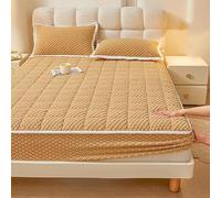 GUOIOOI Drap Housse en Polaire, Drap-Housse Queen avec Poche Profonde élastique, Dessous-Housse Ultra Doux et Moelleux, surmatelas antidérapant, Housse Lavable(Yellow,Twin:35"X78")