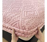 GUOIOOI Drap-Housse en Velours Pelucheux, Drap Plat Extra Doux, Flanelle, Couvre-Matelas Moelleux et Pelucheux, Couvre-lit Chaud(Pink,47"X78")