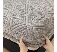 GUOIOOI Drap-Housse en Velours Pelucheux, Drap Plat Extra Doux, Flanelle, Couvre-Matelas Moelleux et Pelucheux, Couvre-lit Chaud(Gray,60"X78")