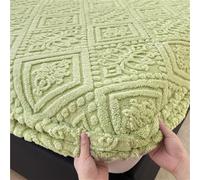 GUOIOOI Drap-Housse en Velours Pelucheux, Drap Plat Extra Doux, Flanelle, Couvre-Matelas Moelleux et Pelucheux, Couvre-lit Chaud(Bright Green,78"X86")