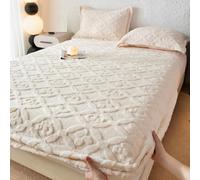 GUOIOOI Drap-Housse Profond en Velours for lit Queen, Drap de lit élastique, Couvre-Matelas épais et Doux(Wei,California King)