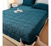 GUOIOOI Drap-Housse Profond en Velours for lit Queen, Drap de lit élastique, Couvre-Matelas épais et Doux(Blue,California King)