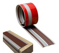 GUOIOOI Protection de Bord d'escalier, Ruban de Nez de Marche en Caoutchouc Vinyle intérieur/extérieur, Garniture de Marche d'escalier, Phosphorescent(Brown,70in/1.77m)