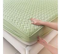 GUOIOOI Protège-Matelas imperméable et Confortable, Silencieux, for Matelas King/Queen/Full/Twin, matelassé avec Poches Profondes, Convient jusqu'à 30 cm d'épaisseur.(Green,Queen)