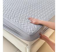 GUOIOOI Protège-Matelas imperméable et Confortable, Silencieux, for Matelas King/Queen/Full/Twin, matelassé avec Poches Profondes, Convient jusqu'à 30 cm d'épaisseur.(Gray,King)
