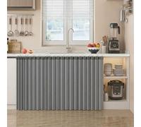 GUOIOOI Rideau d'armoire for sous évier, Stores plissés sans perçage for Lave-Vaisselle, Machine à Laver, Abat-Jour accordéon Pliable for étagères de Cuisine et de Salle de bai(Dark Gray,W140xH80cm)