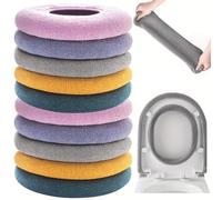 Guojanfon Lot de 10 Housses de siège de Toilette Douces et épaisses en Tissu Extensible et Lavable (5 Couleurs, 2 de Chaque)