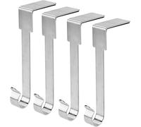 Guojanfon Lot de 4 supports de chaussettes de Noël, crochets en métal pour accrocher des chaussettes de Noël, supports pour cheminée pour décorations de Noël (argenté)