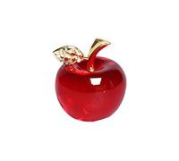 guojiwu 1pc Noël Cristal de Pomme Paperweight Verre Artisanat Décoration Décorations de Voitures Figurine de Souvenir Miniature (Crystal Feuilles)