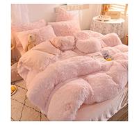 Guojm Couette de Couette Ensemble de Couvre-Housse de Couette Set Quatre pièces Set Automne Hiver Corail en Molleton de lit en Toison