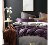 Guojm Lit Sheet Set Queen, Gold 2Sides Couvre-Couette réversible avec Bouton Soft Soft Egyptian Cotton Litder Set Couvercle de Couette