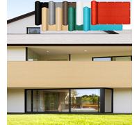 GUOJUN Brise Vue 100 x 790 cm Protection UV, Coupe-Vent, Respirant Cache Brise Balcon avec Attaches de Câble Œillets pour Jardin, Balcon, Jaune Sable