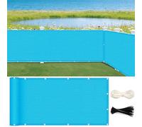 GUOJUN Brise Vue 110 x 650 cm Protection UV, Coupe-Vent, Respirant Écran de Balcon, Clôture Brise Vue avec Attaches de Câble Œillets pour Jardin, Balcon, Bleu Ciel