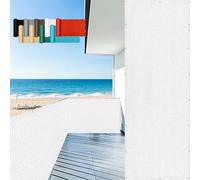 GUOJUN Brise Vue 110 x 975 cm Hdpe, Respirant, Vent, UV Résistant Brise Vue Jardin, Filet D’Ombrage avec Attaches de Câble Œillets pour Balcon Jardin Terrain, Blanc