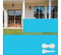 GUOJUN Brise Vue 45 x 540 cm Hdpe, Respirant, Vent, UV Résistant Cache Vue Balcon, Clôture d'ombrage avec Attaches de Câble Œillets pour Jardin, Balcon, Bleu Ciel