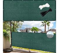 GUOJUN Brise Vue 70 x 400 cm Hdpe, Respirant, Vent, UV Résistant Bâche de Balcon Brise-Vue avec Attaches de Câble Œillets pour Jardin, Balcon, Vert Foncé