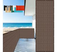 GUOJUN Brise Vue 75 x 325 cm Hdpe, Respirant, Vent, UV Résistant Brise Vue Jardin, Filet D’Ombrage avec Attaches de Câble Œillets pour Balcon Jardin Terrain, Brun