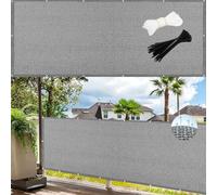 GUOJUN Brise Vue 90 x 800 cm Hdpe, Respirant, Vent, UV Résistant Bâche de Balcon Brise-Vue avec Attaches de Câble Œillets pour Jardin, Balcon, Gris Clair