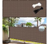 GUOJUN Brise Vue 90 x 800 cm Hdpe, Respirant, Vent, UV Résistant Bâche de Balcon Brise-Vue avec Attaches de Câble Œillets pour Jardin, Balcon, Brun