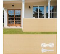 GUOJUN Brise Vue 90 x 800 cm Hdpe, Respirant, Vent, UV Résistant Cache Vue Balcon, Clôture d'ombrage avec Attaches de Câble Œillets pour Jardin, Balcon, Jaune Sable