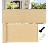 GUOJUN Brise Vue 90 x 800 cm Hdpe, Respirant, Vent, UV Résistant Clôture de Protection de La Vie Privée avec Attaches de Câble Œillets pour Jardin, Balcon, Jaune Sable
