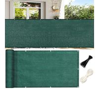 GUOJUN Brise Vue 90 x 800 cm Hdpe, Respirant, Vent, UV Résistant Clôture de Protection de La Vie Privée avec Attaches de Câble Œillets pour Jardin, Balcon, Vert Foncé