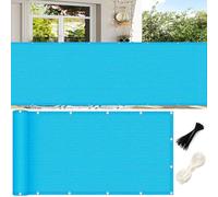 GUOJUN Brise Vue 90 x 800 cm Hdpe, Respirant, Vent, UV Résistant Clôture de Protection de La Vie Privée avec Attaches de Câble Œillets pour Jardin, Balcon, Bleu Ciel