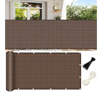 GUOJUN Brise Vue 90 x 800 cm Hdpe, Respirant, Vent, UV Résistant Clôture de Protection de La Vie Privée avec Attaches de Câble Œillets pour Jardin, Balcon, Brun