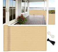GUOJUN Brise Vue 90 x 800 cm Protection UV, Coupe-Vent, Respirant Brise Vue Jardin, Filet D’Ombrage avec Attaches de Câble Œillets pour Balcon Jardin Terrain, Jaune Sable
