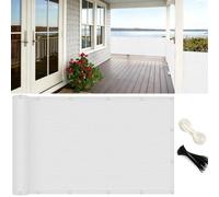 GUOJUN Brise Vue 90 x 800 cm Protection UV, Coupe-Vent, Respirant Brise Vue Jardin, Filet D’Ombrage avec Attaches de Câble Œillets pour Balcon Jardin Terrain, Blanc