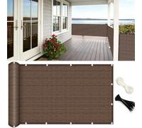 GUOJUN Brise Vue 90 x 800 cm Protection UV, Coupe-Vent, Respirant Brise Vue Jardin, Filet D’Ombrage avec Attaches de Câble Œillets pour Balcon Jardin Terrain, Brun