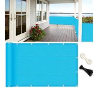 GUOJUN Brise Vue 90 x 800 cm Protection UV, Coupe-Vent, Respirant Brise Vue Jardin, Filet D’Ombrage avec Attaches de Câble Œillets pour Balcon Jardin Terrain, Bleu Ciel