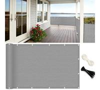 GUOJUN Brise Vue 90 x 800 cm Protection UV, Coupe-Vent, Respirant Brise Vue Jardin, Filet D’Ombrage avec Attaches de Câble Œillets pour Balcon Jardin Terrain, Gris Clair