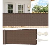 GUOJUN Brise Vue 95 x 750 cm Hdpe, Respirant, Vent, UV Résistant Écran D'Intimité, Brise Vent Terrasse avec Attaches de Câble Œillets pour Jardin, Balcon, Brun
