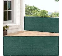 GUOJUN Brise Vue Balcon 40 x 840 cm Protection UV, Coupe-Vent, Respirant Cache Vue Balcon, Clôture d'ombrage avec Attaches de Câble Œillets pour Jardin, Vert Foncé