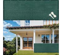 GUOJUN Brise Vue Balcon 45 x 250 cm Protection UV, Coupe-Vent, Respirant Bâche de Balcon Brise-Vue avec Attaches de Câble Œillets pour Jardin, Vert Foncé