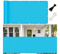 GUOJUN Brise Vue Balcon 50 x 500 cm Protection UV, Coupe-Vent, Respirant Bâche de Balcon Brise-Vue avec Attaches de Câble Œillets pour Jardin, Bleu Ciel