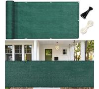 GUOJUN Brise Vue Balcon 55 x 1150 cm Protection UV, Coupe-Vent, Respirant Bâche de Balcon Brise-Vue avec Attaches de Câble Œillets pour Jardin, Vert Foncé