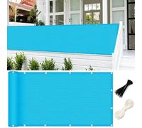 GUOJUN Brise Vue Balcon 90 x 800 cm Hdpe, Respirant, Vent, UV Résistant Brise Vue Jardin, Filet D’Ombrage avec Attaches de Câble Œillets pour Jardin, Balcon, Bleu Ciel
