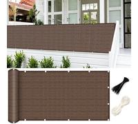 GUOJUN Brise Vue Balcon 90 x 800 cm Hdpe, Respirant, Vent, UV Résistant Brise Vue Jardin, Filet D’Ombrage avec Attaches de Câble Œillets pour Jardin, Balcon, Brun