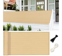GUOJUN Brise Vue Balcon 90 x 800 cm Hdpe, Respirant, Vent, UV Résistant Brise Vue Jardin, Filet D’Ombrage avec Attaches de Câble Œillets pour Jardin, Balcon, Jaune Sable