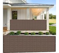 GUOJUN Brise Vue Balcon 90 x 800 cm Hdpe, Respirant, Vent, UV Résistant Clôture de Protection de La Vie Privée avec Attaches de Câble Œillets pour Balcon Jardin Terrain, Brun
