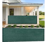 GUOJUN Brise Vue Balcon 90 x 800 cm Hdpe, Respirant, Vent, UV Résistant Clôture de Protection de La Vie Privée avec Attaches de Câble Œillets pour Balcon Jardin Terrain, Vert Foncé