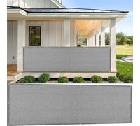 GUOJUN Brise Vue Balcon 90 x 800 cm Hdpe, Respirant, Vent, UV Résistant Clôture de Protection de La Vie Privée avec Attaches de Câble Œillets pour Balcon Jardin Terrain, Gris Clair