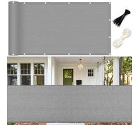 GUOJUN Brise Vue Balcon 90 x 800 cm Protection UV, Coupe-Vent, Respirant Bâche de Balcon Brise-Vue avec Attaches de Câble Œillets pour Jardin, Gris Clair