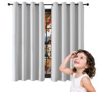 GUOJUN Rideau Occultant 240 x 240 cm à Oeillets, Opaque, Decoration, Moderne Rideaux Salon Moderne Anti UV, Anti Bruit, Isolation Lumiere pour Chambre Salon, Blanc