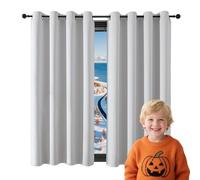 GUOJUN Rideau Occultant Thermique Isolant 120 x 250 cm Thermique Isolant Anti Froid et Chaleur Rideau Thermiques Isolants Anti-Froid, Économie D'Énergie pour Chambre Salon, Blanc