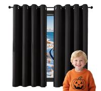 GUOJUN Rideau Occultant Thermique Isolant 125 x 210 cm Thermique Isolant Anti Froid et Chaleur Rideau Thermiques Isolants Anti-Froid, Économie D'Énergie pour Chambre Salon, Noir